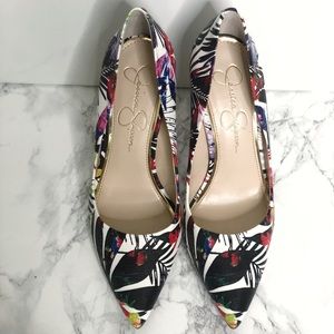 [Like New] Jessica Simpson floral pumps